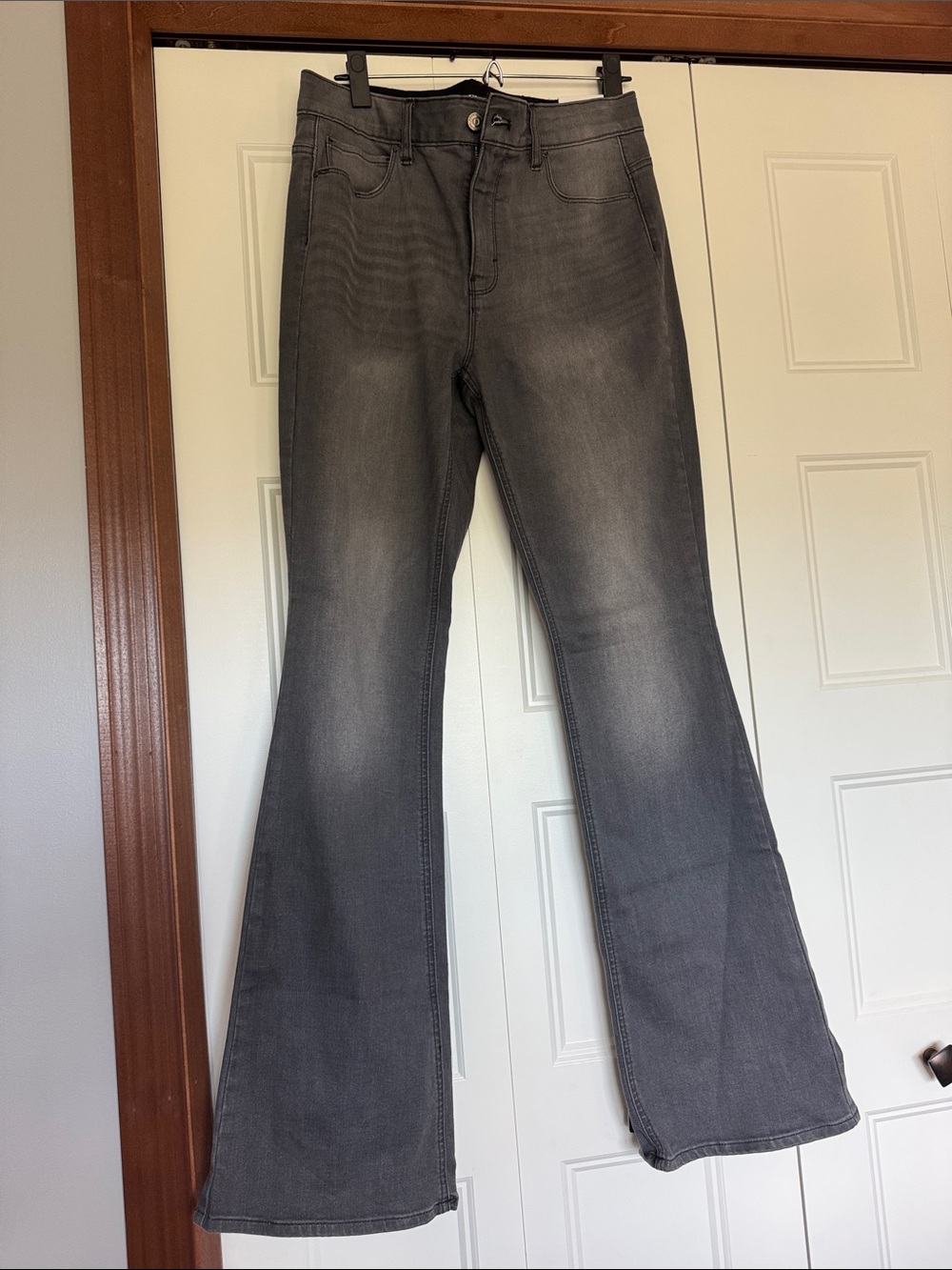 White House Black Market Gray Flare Jeans